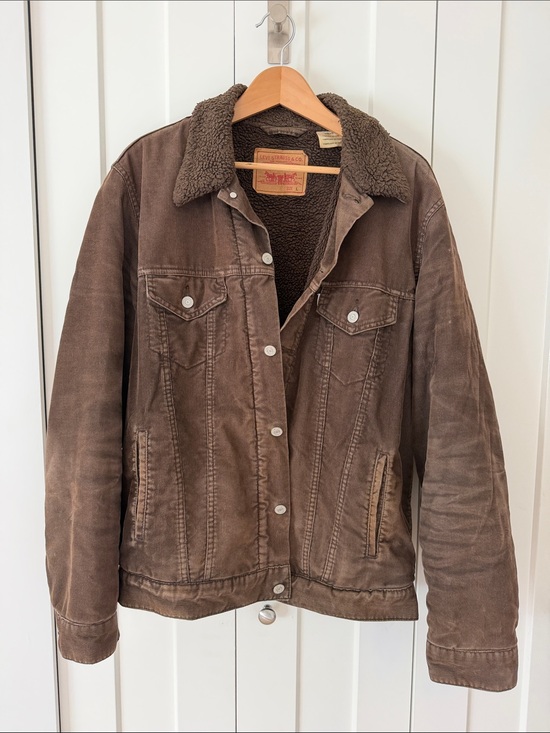 Levi's Other - Levi's Vintage Corduroy Brown Sherpa lined Trucker Jacket with Turn-Down Collar